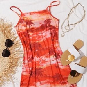 Tropical Beach Cami Slip Dress